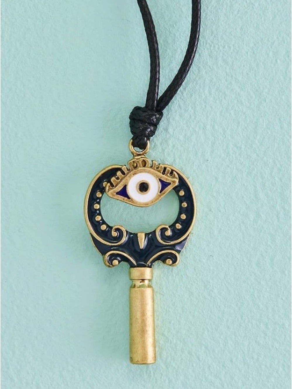 NWT EARTHBOUND Evil Eye Key Pendant Necklace